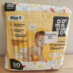 Hello Bello Premium Disposable Diapers Size 2 (10-16 lb) 30 Count Hypoallergenic